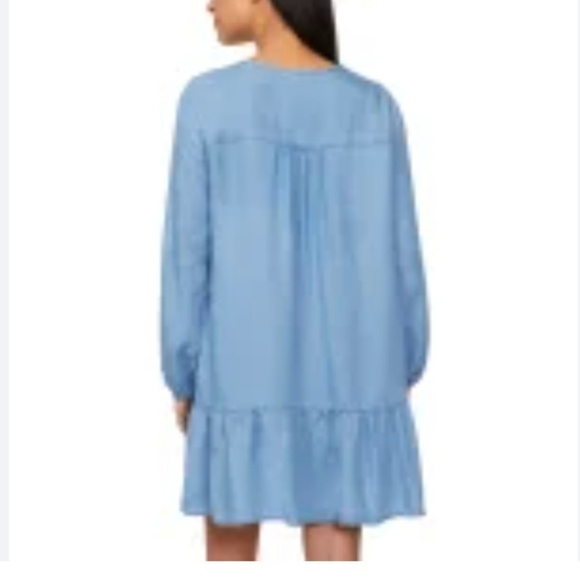 New! Buffalo David Bitton Chambray Dress Blue Denim Flowy Size XL Long Sleeved - Picture 7 of 10